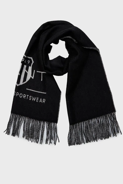 Чоловічий чорний шарф TONAL ARCHIVE WOVEN SCARF Gant OS 9920207 - Фото 1 Чоловічий чорний шарф TONAL ARCHIVE WOVEN SCARF Gant OS 9920207 - зображення 1