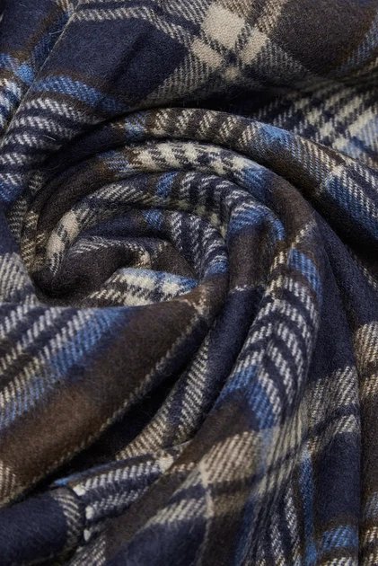 Чоловічий темно-синій картатий вовняний шарф CHECK WOVEN SCARF Gant OS 9920209 - изображение 3