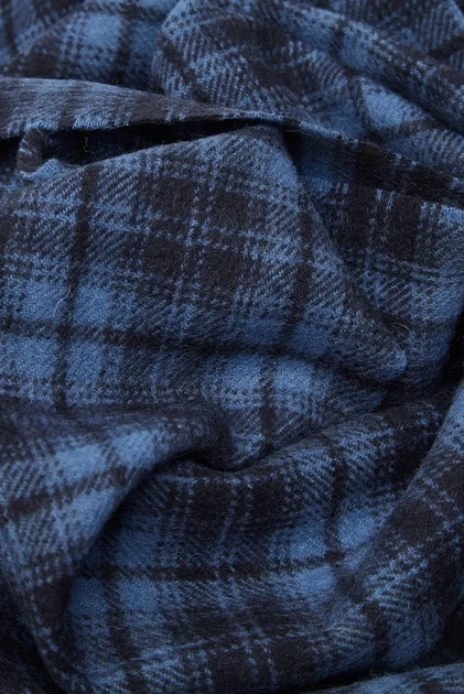 Чоловічий темно-синій картатий вовняний шарф CHECK WOVEN SCARF Gant OS 9920212 - Фото 3 Чоловічий темно-синій картатий вовняний шарф CHECK WOVEN SCARF Gant OS 9920212 - изображение 3
