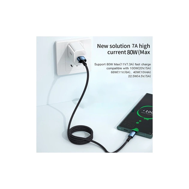 Дата кабель USB 2.0 AM to USB-C 2.0m 100W blue Essager (EXC7A-CGA03-P) - Фото 5 Дата кабель USB 2.0 AM to USB-C 2.0m 100W blue Essager (EXC7A-CGA03-P) - изображение 5