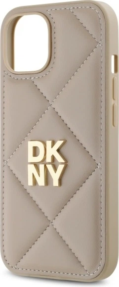 Etui plecki DKNY Quilted Stack Logo do Apple iPhone 15 Beige (DKHCP15SPQDSLE) - obraz 6