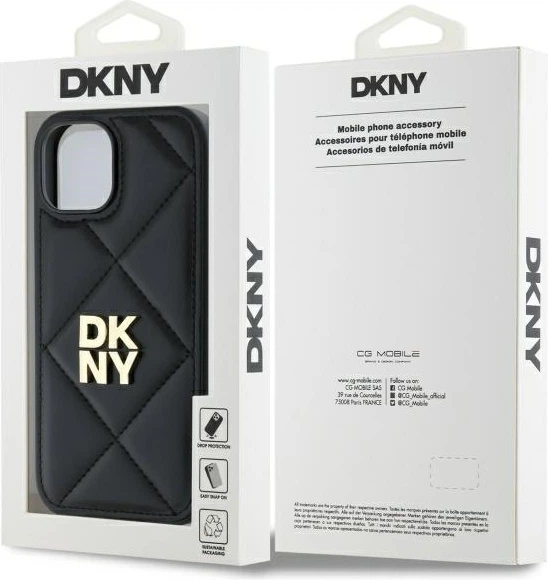 Панель DKNY Quilted Stack Logo для Apple iPhone 15 Black (DKHCP15SPQDSLK) - зображення 8
