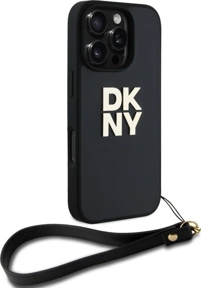 Панель DKNY Wrist Strap Stock Logo для Apple iPhone 16 Pro Black (DKHCP16LPBSWSK) - зображення 3