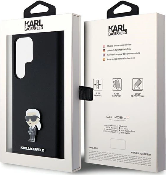 Etui plecki Karl Lagerfeld Silicone Ikonik Metal Pin do Samsung Galaxy S23 Ultra Black (KLHCS23LSMHKNPK) - obraz 8