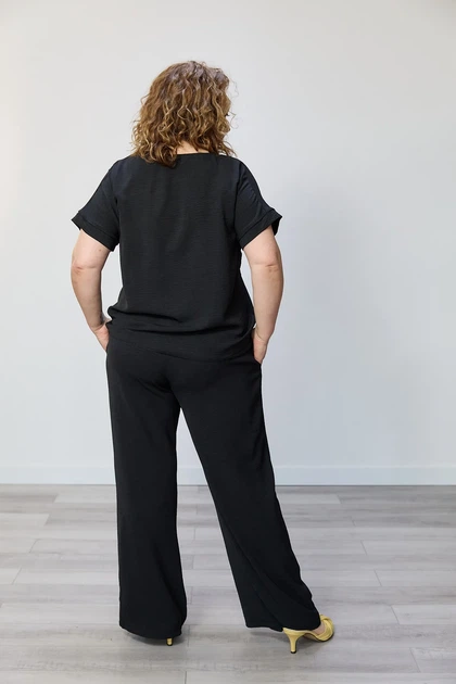 Костюм жіночий Estilo повсякдений-casual креп чорний 02-117 54р - изображение 2