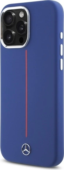 Панель Mercedes-Benz Silicone Red Stripe MagSafe для Apple iPhone 16 Pro Max Navy (MEHMP16X23SUMRV) - зображення 2
