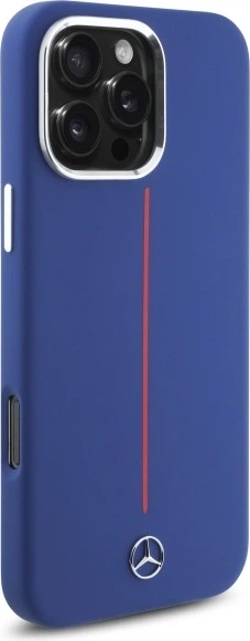 Панель Mercedes-Benz Silicone Red Stripe MagSafe для Apple iPhone 16 Pro Max Navy (MEHMP16X23SUMRV) - зображення 4