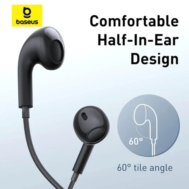 Навушники Baseus Encok CZ17 Type-C Wired Earphones A00170000113-Z1 Black - Фото 6 Навушники Baseus Encok CZ17 Type-C Wired Earphones A00170000113-Z1 Black - зображення 6