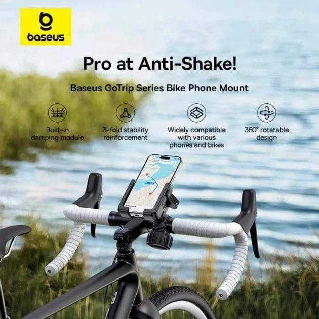 Велотримач для телефона Baseus GoTrip Series Bike Phone Mount C40572301111-00 Black - Фото 9 Велотримач для телефона Baseus GoTrip Series Bike Phone Mount C40572301111-00 Black - изображение 9