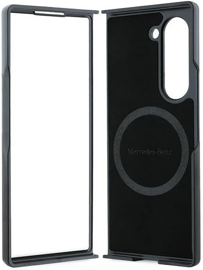 Панель Mercedes-Benz Leather Wood Imitation MagSafe для Samsung Galaxy Z Fold 6 Black (MEHMZFD623RBGVK) - зображення 6