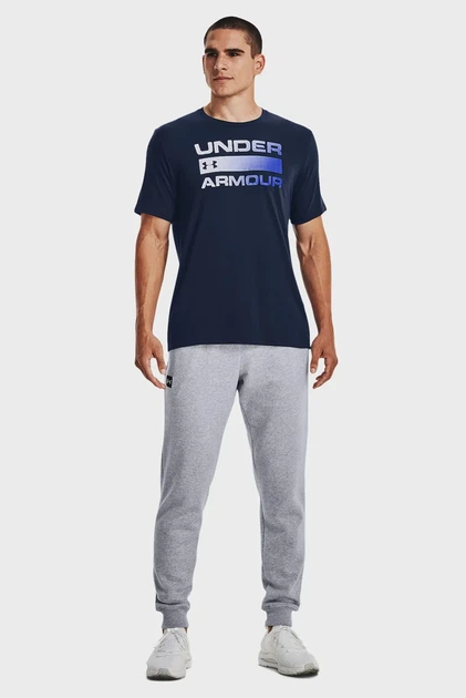 Чоловіча темно-синя футболка UA TEAM ISSUE WORDMARK SS Under Armour S 1329582-408 - изображение 2