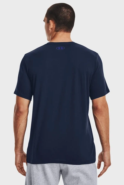 Чоловіча темно-синя футболка UA TEAM ISSUE WORDMARK SS Under Armour S 1329582-408 - изображение 3