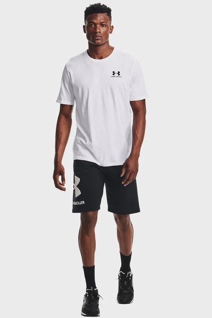 Чоловіча біла футболка SPORTSTYLE LEFT CHEST SS Under Armour L 1326799-100 - зображення 2