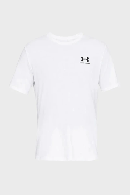 Чоловіча біла футболка SPORTSTYLE LEFT CHEST SS Under Armour L 1326799-100 - зображення 5