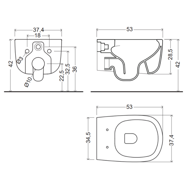 Унитаз подвесной NIC DESIGN OVVIO 3479001, белый глянец - изображение 2