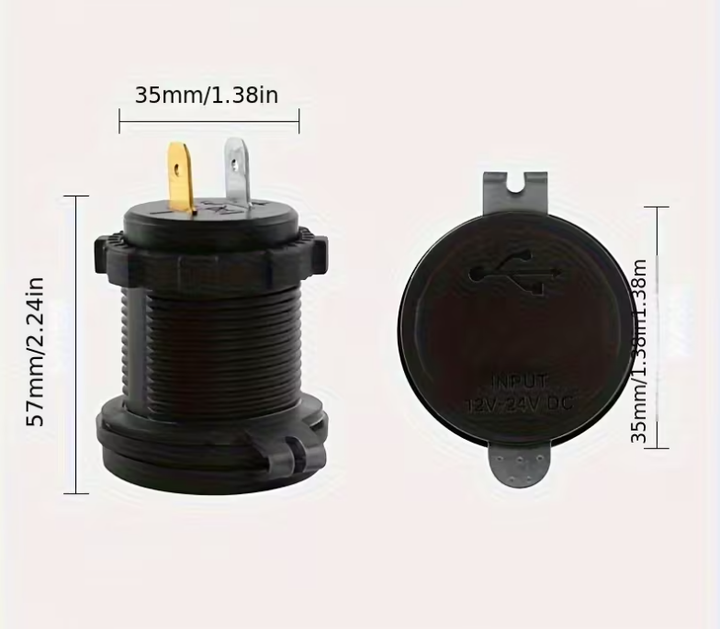 Врезная USB розетка 12 24 V 4 порта с вольтметром 2 USB C PD 2 USB A QC 3.0 - Фото 5 Врезная USB розетка 12 24 V 4 порта с вольтметром 2 USB C PD 2 USB A QC 3.0 - изображение 5