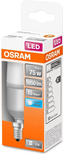 Żarówka LED OSRAM Star Classic Stick 75 9.5 W 840 Frosted E14 (4058075428409) - obraz 2