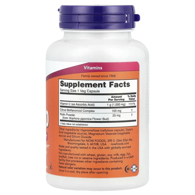 Вітамін C з біофлавоноїдами Now Foods (Vitamin C) 1000 мг 100 капсул (NOW-00690) - зображення 2