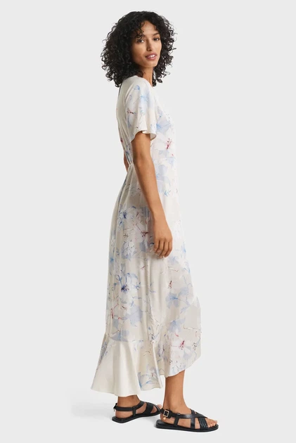 Жіноча біла сукня з візерунком FLORAL PRINT WRAP SS FRILL DRESS Gant 34 4503417 - изображение 3