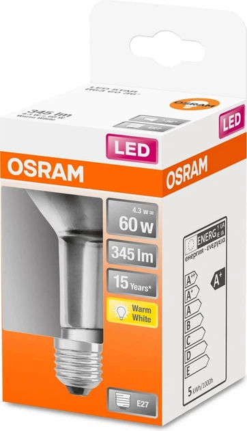Żarówka LED OSRAM Star R63 60 36° 4.8 W 827 E27 (4058075125988) - obraz 2