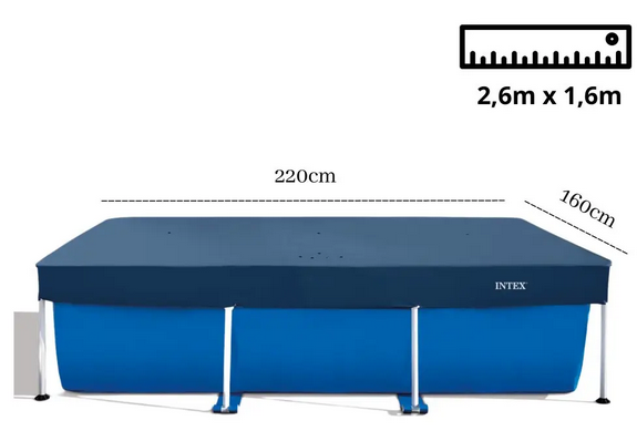 Тент для прямокутного басейнів, Intex 28036, кріплення спеціальним фіксуючим шнурком, розмір 260x160см - Фото 3 Тент для прямокутного басейнів, Intex 28036, кріплення спеціальним фіксуючим шнурком, розмір 260x160см - зображення 3