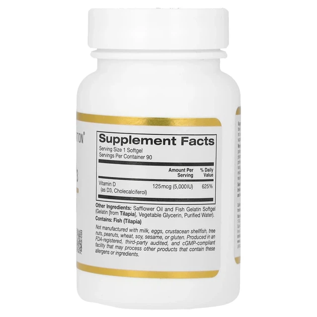 Вітамін D3 (Vitamin D3) 5000 МО 90 капсул (CGN-01065) - зображення 2