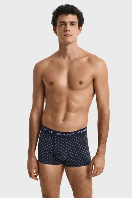 Чоловічі темно-сині боксери (3 шт) MICRO PRINT TRUNK 3 PACK Gant S 902513033 - зображення 2