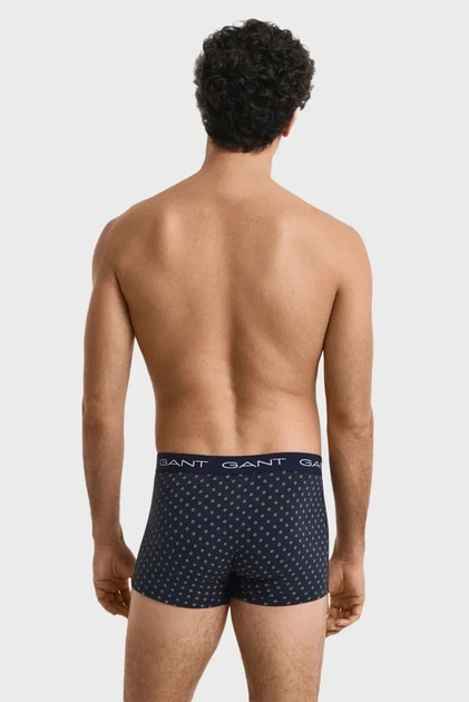 Чоловічі темно-сині боксери (3 шт) MICRO PRINT TRUNK 3 PACK Gant S 902513033 - зображення 3