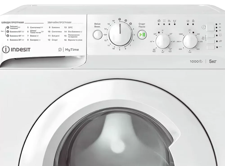 Пральна машина Indesit OMTWSC 51052 W 5 кг фронтальна А++ - изображение 7