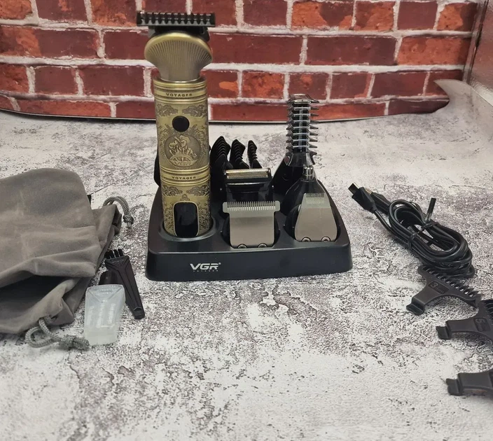 Мультифункціональний набір для стрижки 6 в 1 VGR V-106 — Металевий корпус, 180 хв роботи та USB Type-C - зображення 2