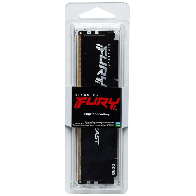 Модуль пам'яті Kingston FURY Beast Black DDR5-5600 8GB (KF556C36BBE-8) - Фото 3 Модуль пам'яті Kingston FURY Beast Black DDR5-5600 8GB (KF556C36BBE-8) - зображення 3
