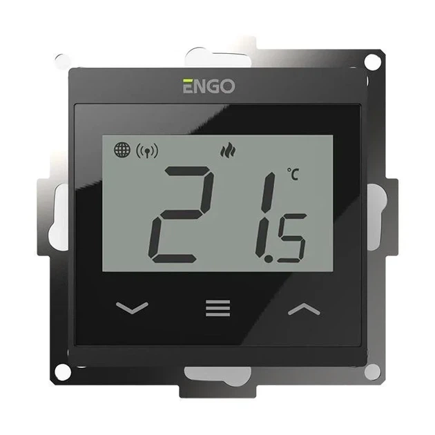 Termostat pokojowy Engo Controls E55-B bezprzewodowy Wi-Fi Czarny (5905481996482) - Zdjęcie 2 Termostat pokojowy Engo Controls E55-B bezprzewodowy Wi-Fi Czarny (5905481996482) - obraz 2