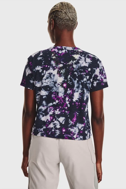 Жіноча темно-синя футболка з візерунком UA BREEZE TRAIL TEE Under Armour XS 1374476-767 - Фото 3 Жіноча темно-синя футболка з візерунком UA BREEZE TRAIL TEE Under Armour XS 1374476-767 - зображення 3