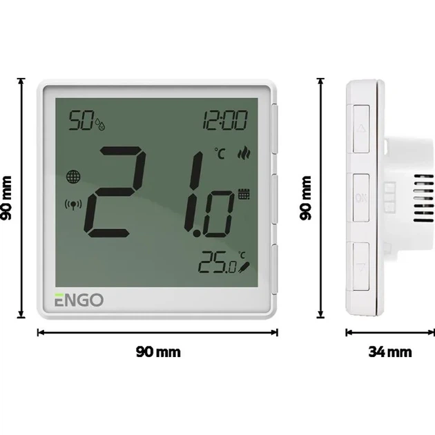 Termostat pokojowy Engo Controls Eone-230W Wi-Fi Bialy (5904665764138) - obraz 3