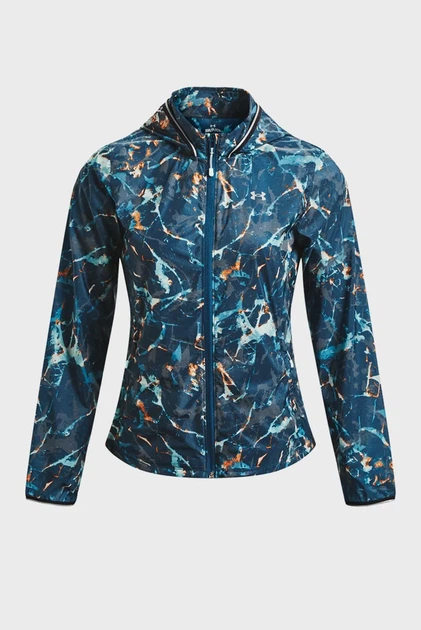 Жіноча синя вітровка з візерунком UA STORM OutRun Cold Jacket Under Armour XS 1373979-437 - Фото 5 Жіноча синя вітровка з візерунком UA STORM OutRun Cold Jacket Under Armour XS 1373979-437 - изображение 5