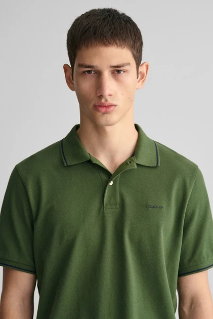 Чоловіче зелене поло TIPPING SS PIQUE POLO Gant XXXL 2062034 - изображение 4
