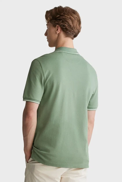Чоловіче зелене поло TIPPING SS PIQUE POLO Gant M 2062034 - изображение 3