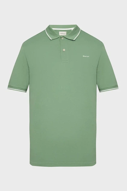 Чоловіче зелене поло TIPPING SS PIQUE POLO Gant M 2062034 - изображение 5