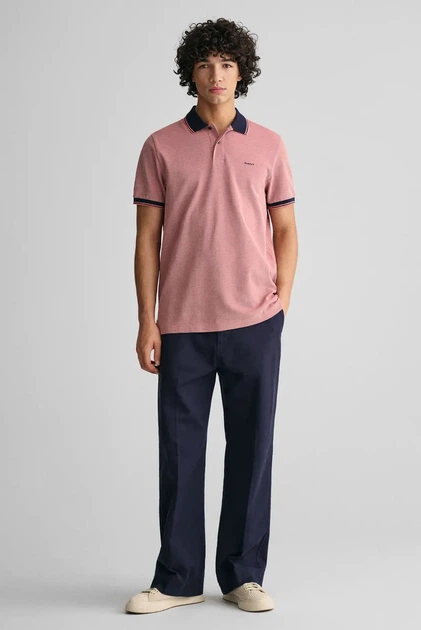 Чоловіче рожеве поло 4-COL OXFORD SS PIQUE Gant M 2057029 - изображение 2