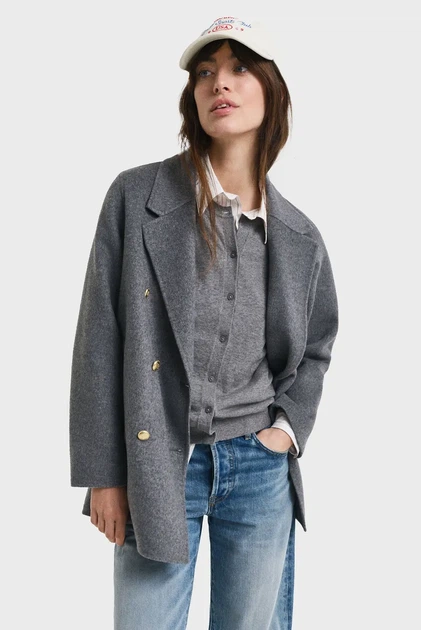 Жіноче сіре вовняне пальто HANDSTITCHED Gant L 4700383 - Фото 5 Жіноче сіре вовняне пальто HANDSTITCHED Gant L 4700383 - изображение 5