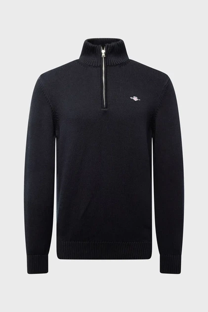 Чоловіча чорна кофта CASUAL COTTON HALF ZIP Gant XL 8030170 - Фото 6 Чоловіча чорна кофта CASUAL COTTON HALF ZIP Gant XL 8030170 - изображение 6