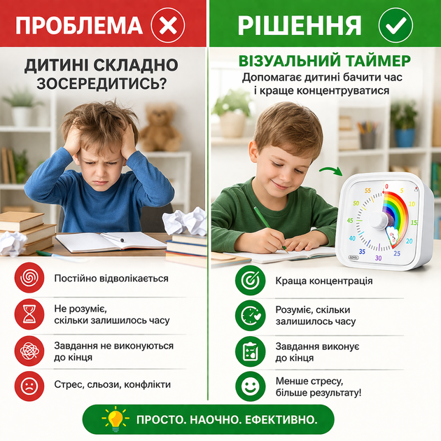 Визуальный таймер для детей и взрослых 60 минут механические для обучения часы обратного отсчета Pomodoro РДУГ, аутизм - изображение 5