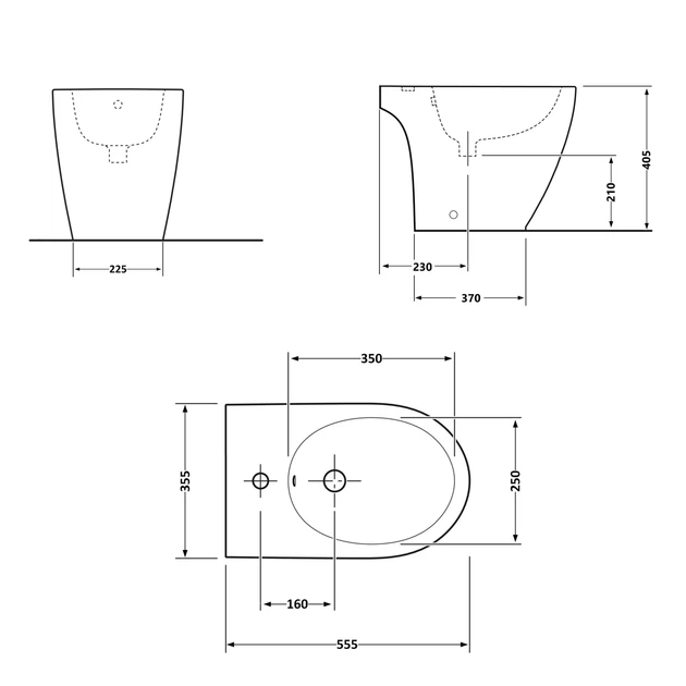 Біде підлогове Qtap Presto 540×340×400 White QTPRE29W43056 - зображення 2