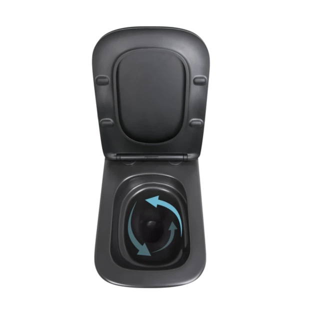 Унитаз подвесной Qtap Tern New Ultra Quiet с сиденьем с сиденьем Soft-Close MATT BLACK QT17332303ASMB - изображение 6
