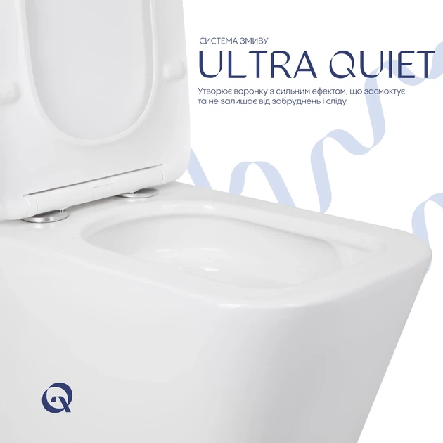 Унитаз напольный Qtap Tern Ultra Quiet безободковый с сиденьем Soft-Close QT17222175AUQ1W White - Фото 5 Унитаз напольный Qtap Tern Ultra Quiet безободковый с сиденьем Soft-Close QT17222175AUQ1W White - изображение 5