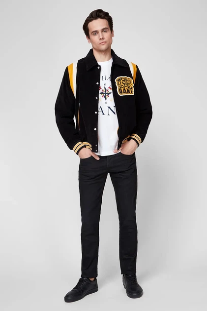 Чоловіча чорна вельветова куртка CORD VARSITY JACKET Gant L 7006191 - Фото 2 Чоловіча чорна вельветова куртка CORD VARSITY JACKET Gant L 7006191 - изображение 2