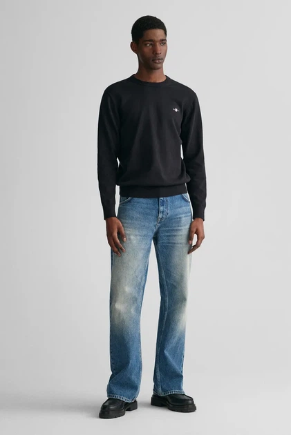 Чоловічий чорний джемпер CLASSIC COTTON C-NECK Gant L 8030561 - изображение 2