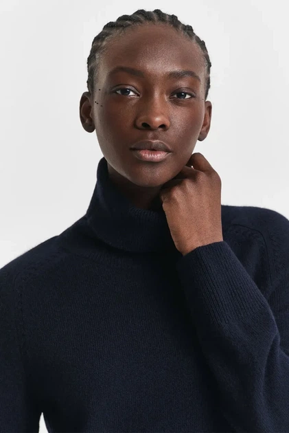 Жіноча темно-синя вовняна сукня DETAIL TURTLENECK DRESS Gant S 4502089 - изображение 2