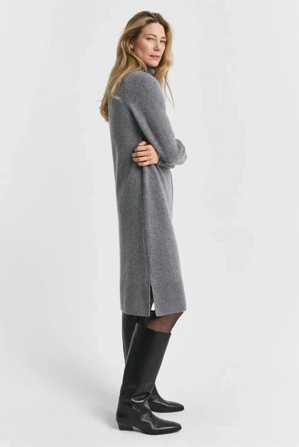 Жіноча сіра вовняна сукня DETAIL TURTLENECK DRESS Gant S 4502089 - Фото 4 Жіноча сіра вовняна сукня DETAIL TURTLENECK DRESS Gant S 4502089 - изображение 4