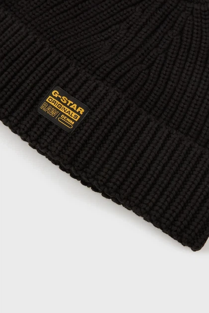 Чоловіча чорна шапка Originals Fisherman Beanie G-Star RAW PC D24321,D167 - изображение 4